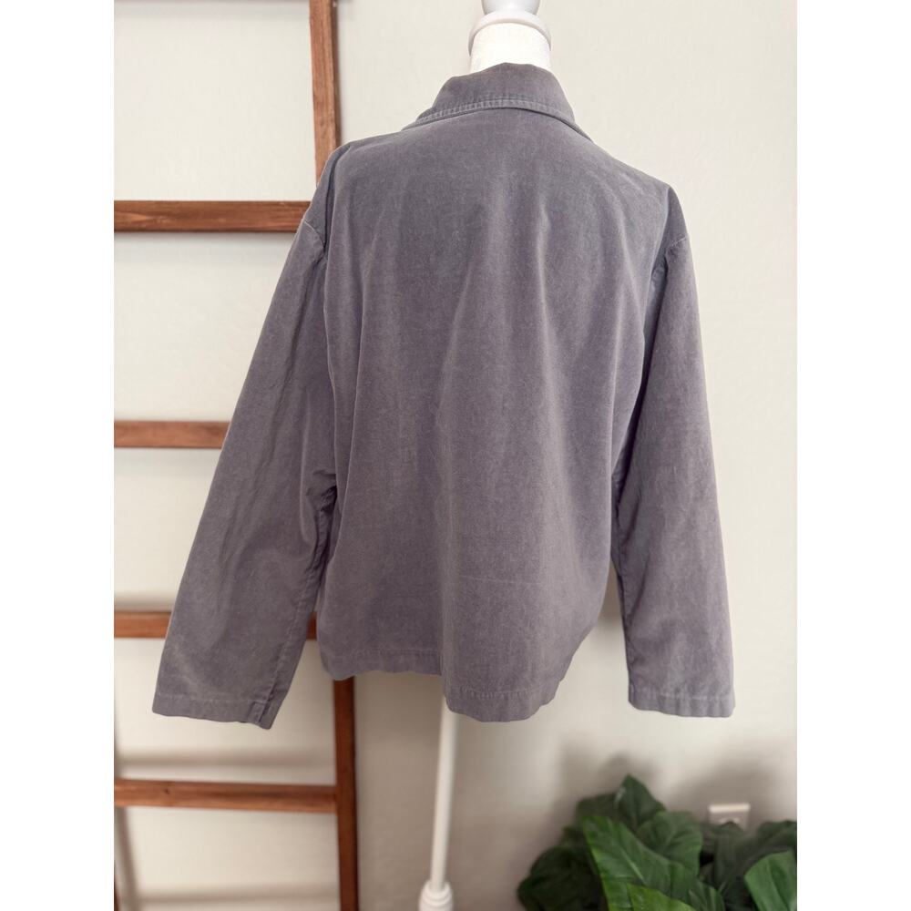 White Stag - Gray Button-Up “velvet like” Utility Jacket – Size M - Picture 3 of 5